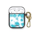 Housse pour Airpods silicone liquide noir Tie And Dye Motif Ecriture Tendance Evetane