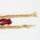 Chaîne bijoux Lina avec mousquetons dorés de 120 cm en métal et résine ultra résistante coloris rose