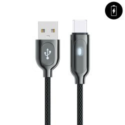 Câble Type C - USB : charge et transmision de données  -  2,4A - 1M Noir