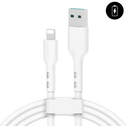 Câble USB - lightning  charge et transmision de données 1,0m 3A Blanc