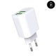 Chargeur secteur 2x USB 2,4A Blanc