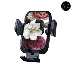 Support voiture avec charge à induction Fleurs roses Motif Ecriture Tendance La Coque Francaise