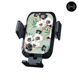 Support voiture avec charge à induction Fleurs vert d'eau Motif Ecriture Tendance La Coque Francaise