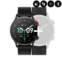 Montre connectée Bluetooth fréquence cardiaque, tensiomètre, podomètre, calories,mémoire musicale - Noir avec bracelet offert