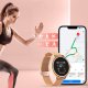 Montre connectée Bluetooth avec podomètre, mesure de distance,calories, thermomètre, multisports - Rose Gold avec bracelet offert