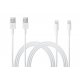 Lot de 2 câbles USB Lightning blanc