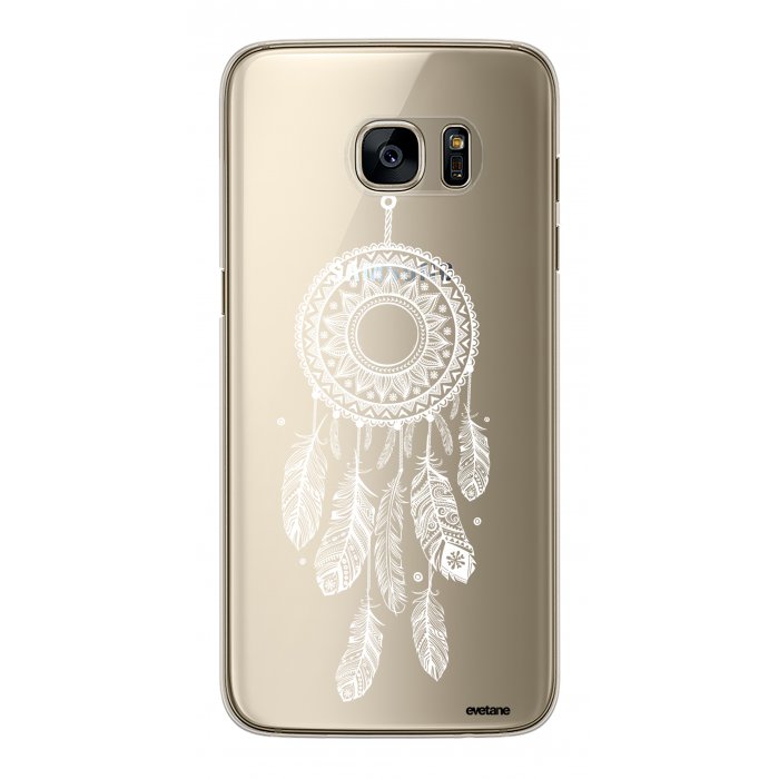 Coque Samsung Galaxy S7 souple transparente Attrape reve blanc Motif Ecriture Tendance Evetane - Coquediscount
