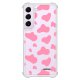 Coque Samsung Galaxy S21 FE Silicone antichocs Solides coins renforcés Protection Housse transparente Cow print pink Evetane