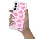 Coque Samsung Galaxy S21 FE Silicone antichocs Solides coins renforcés Protection Housse transparente Cow print pink Evetane