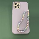 Bijoux de téléphone LOUNA à accrocher à votre coque perles blanches et colorées - longueur 35 cm