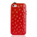 Coque rigide fraise grains dorés pour iPhone 5 / 5S