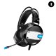 Casque filaire de gaming avec prise jack 3,5mm avec LED Noir