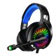 Casque filaire de gaming avec prise jack 3,5mm avec LED Noir