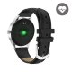 Montre connectée bluetooth IP68 avec podomètre, motineur de sommeil Noir bracelet façon cuir