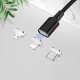 Câble magnétique 3en1 USB - Lightning + USB-C + microUSB 1,0 m noir 20W