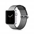 Bracelet en tissu noir réglable compatible avec Apple Watch 42 mm