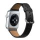 Bracelet aspect cuir noir réglable pour Apple Watch 38 mm + Visse d'installation