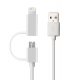 Cable de chargement et de synchronisation 2 en 1 Lightning/ Micro USB