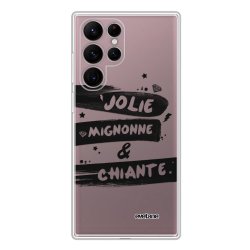 Coque Samsung Galaxy S22 Ultra 5G 360 intégrale transparente Jolie Mignonne et chiante Tendance Evetane.