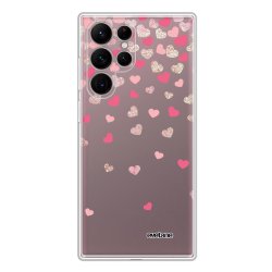 Coque Samsung Galaxy S22 Ultra 5G 360 intégrale transparente Coeurs en confettis Tendance Evetane.