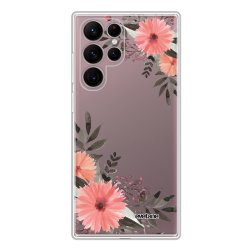 Coque Samsung Galaxy S22 Ultra 5G 360 intégrale transparente Fleurs roses Tendance Evetane.