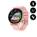 Montre connectée Bluetooth étanche IP68,notifications, moniteur d'activité physique, bracelet silicone Rose