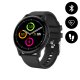 Montre connectée Bluetooth étanche IP68,notifications, moniteur d'activité physique, bracelet silicone Noir