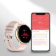 Montre connectée Bluetooth, notification d'appels et messages ,mode multi-sports, podomètres, appels bracelet silicone rose