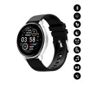 Montre connectée Bluetooth, notification d'appels et messages ,mode multi-sports, podomètres, appels bracelet silicone noir