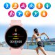 Montre connectée Bluetooth moniteur de fréquence cardiaque d'oxygène dans le sang,activité physique,multisports, appel Rose