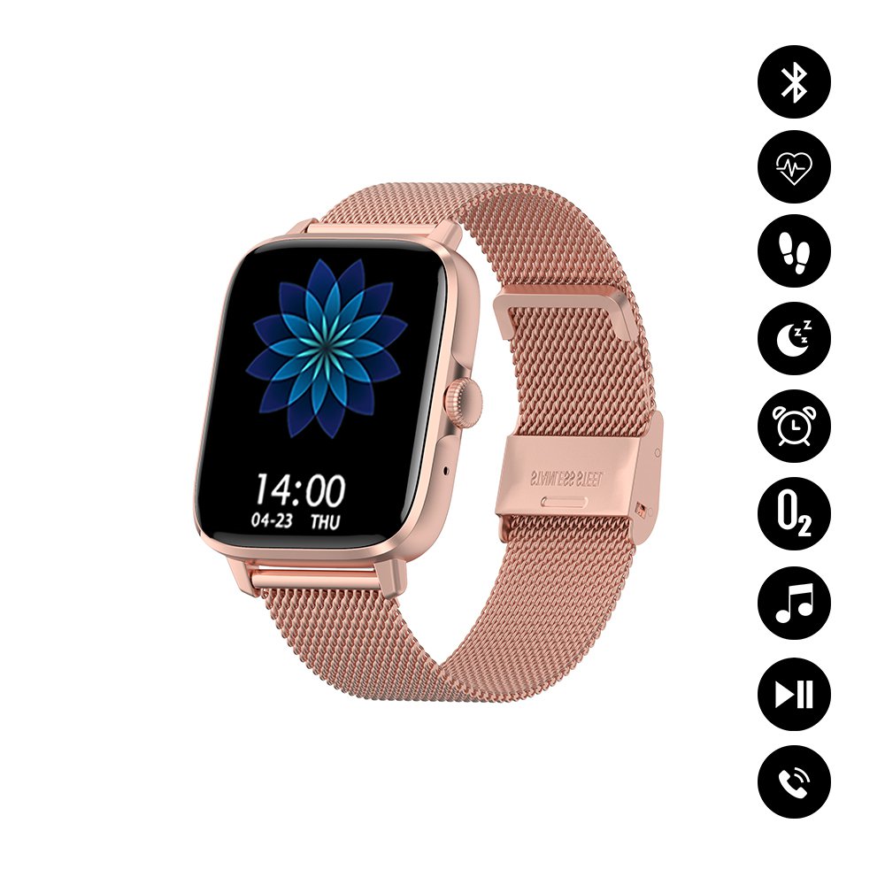 Montre connectée Bluetooth :moniteur d'activité physique, étanchéité IP68,  suivi de sommeil, rappel de sédentarité,rose gold - Coquediscount