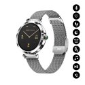 Montre connectée Bluetooth  avec suivi d'activité physique, IP68,fréquence cardiaque,rappel sédentarité, multi-sports argent