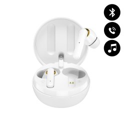 Ecouteurs Bluetooth intra-auriculaires Blanc et Doré