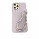 Bijoux de téléphone LOUNA à accrocher à votre coque perles blanches et colorées - longueur 35 cm