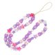 Bijoux de téléphone LUCIE à accrocher à votre coque perles violettes - longueur 80 cm