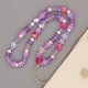 Bijoux de téléphone LUCIE à accrocher à votre coque perles violettes - longueur 80 cm
