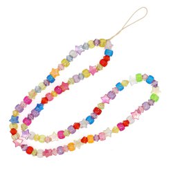 Bijoux de téléphone LEA à accrocher à votre coque perles colorées - longueur 80 cm