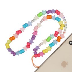 Bijoux de téléphone LANA à accrocher à votre coque perles colorées - longueur 80 cm