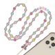 Bijoux de téléphone THEA  à accrocher à votre coque perles colorées - longueur 80 cm