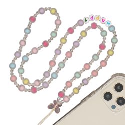 Bijoux de téléphone THEA  à accrocher à votre coque perles colorées - longueur 80 cm
