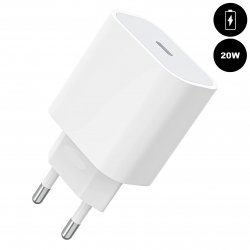 Chargeur secteur 20W avec sortie USB C Blanc