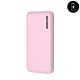 Batterie de secours 10 000 mAh avec port USB - Micro USB et USB C Rose 