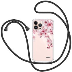 Coque cordon iPhone 13 Pro Max Dessin Cerisier Evetane