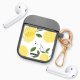 Housse pour Airpods silicone liquide noir Citrons Motif Ecriture Tendance Evetane