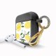 Housse pour Airpods silicone liquide noir Citrons Motif Ecriture Tendance Evetane