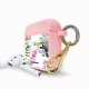 Housse pour Airpods silicone liquide rose Jungle Tropicale Motif Ecriture Tendance Evetane