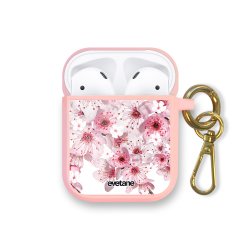 Housse pour Airpods silicone liquide rose Cerisier Motif Ecriture Tendance Evetane