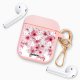 Housse pour Airpods silicone liquide rose Cerisier Motif Ecriture Tendance Evetane