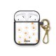 Housse pour Airpods silicone liquide noir Marguerite Motif Ecriture Tendance Evetane