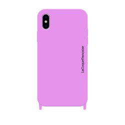 Coque iPhone X/XS soft touch avec anneaux en silicone Lilas